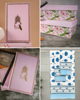 Gift Set - Handblock Printed Towels - 1 Bath + 2 Hand Towels