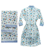 Handblock Printed Waffle Cotton Bathrobe Gift Box for Kids (4-13 Years) – Includes Bath Towel & 2 Hand Towels