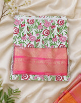 Handblock Printed Cotton Multi-Purpose Storage Pouch with Clear Window- Shoe & Clothing Organizer Bag- Set of 3/6