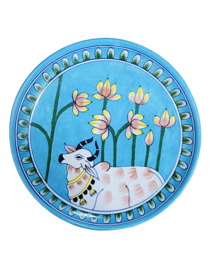 Gift Box with Handmade Jaipur Blue Pottery Plate - 10 inch diameter