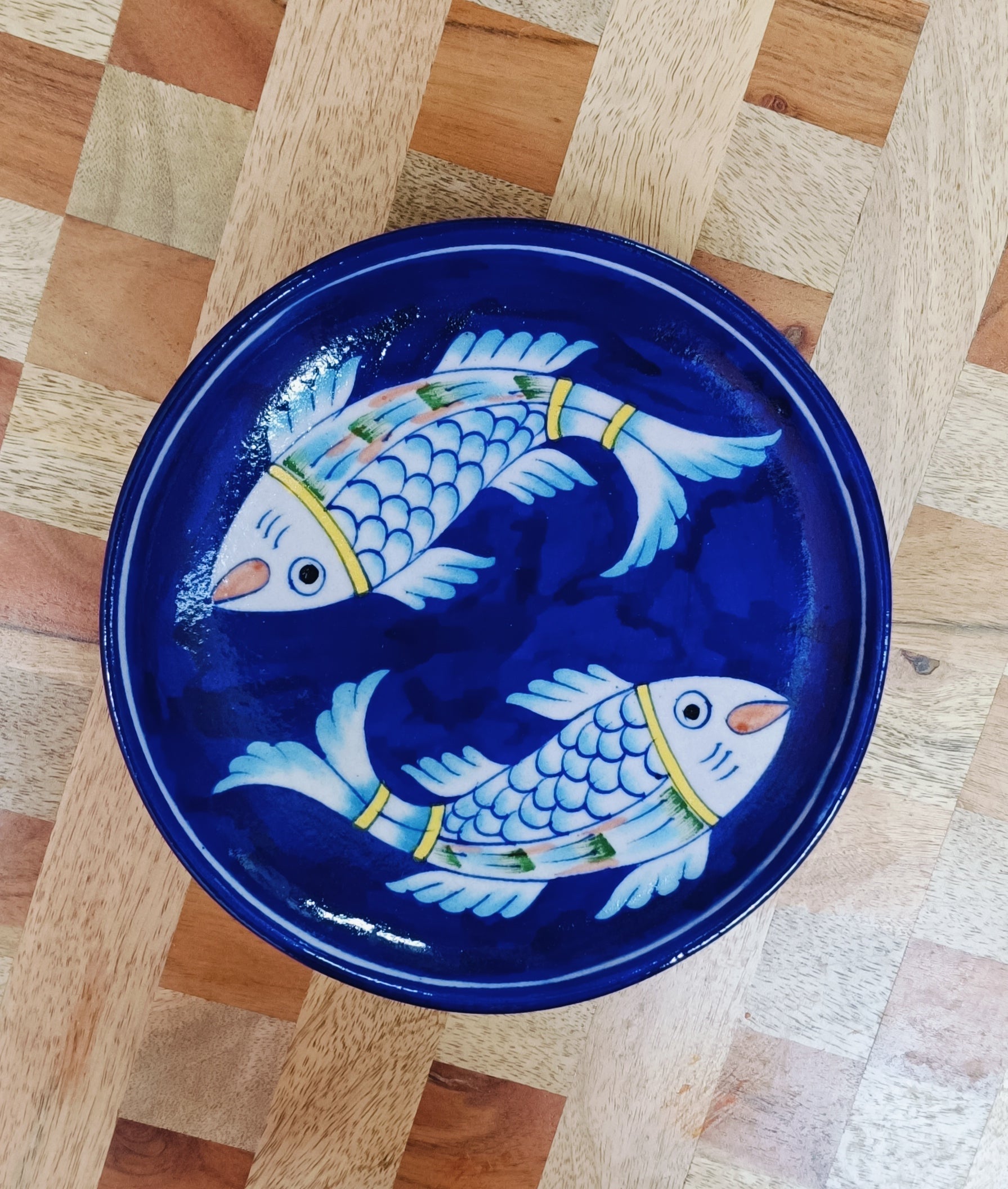 Gift Box with Handmade Jaipur Blue Pottery Plate - 8 inch diameter