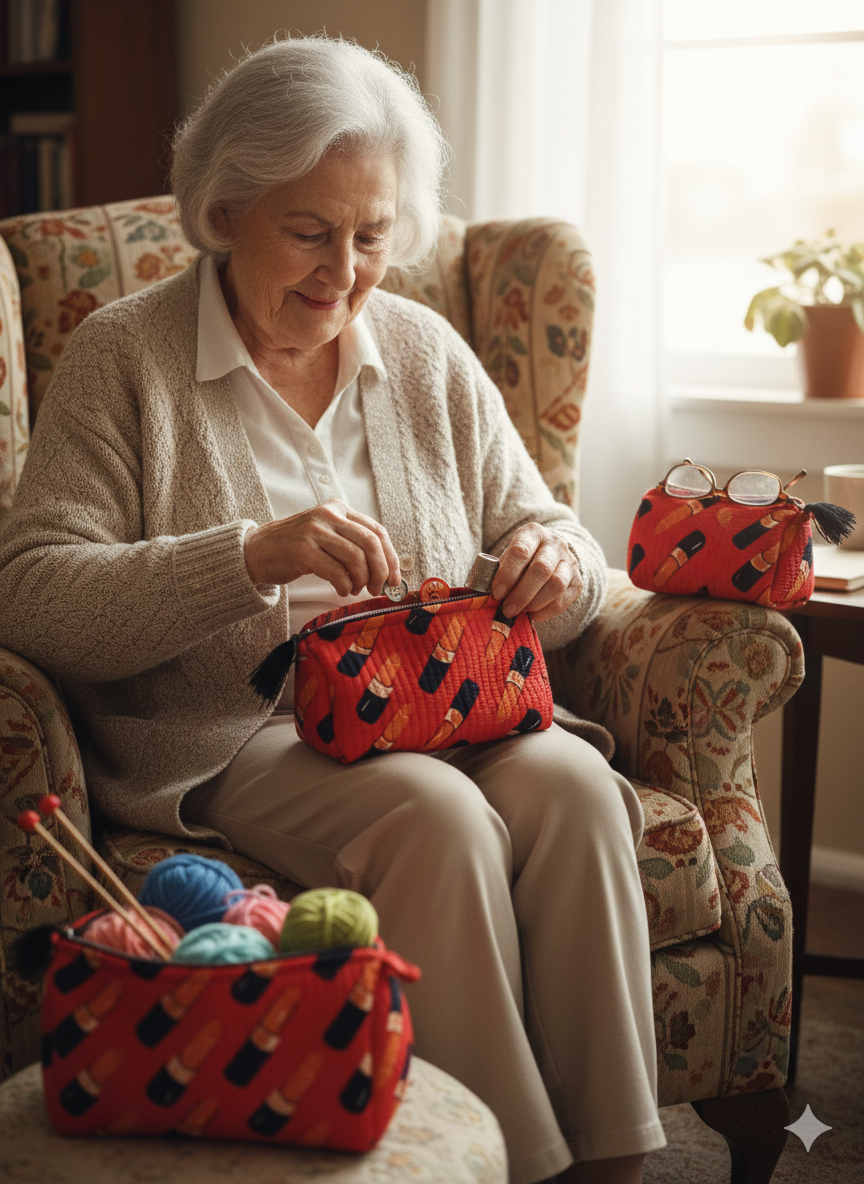 Set of 3 cosmetic bag/pouches with waterproof lining