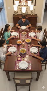 Banarasi Table Set with 1 Runner, 6 mats and 6 coasters