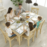 Cotton Handblock Printed Canvas Cotton Table Runner & Set Of 6 Mats with Gift Box