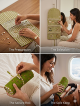 Handcrafted Travel Jewelry Organizer Roll | Artisan Fabric Jewelry Pouch
