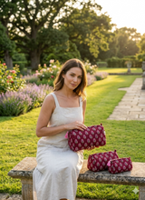 Set of 3 cosmetic bag/pouches with waterproof lining