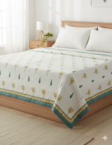Double King Handblock Printed Cotton Jaipuri Razai/Quilt