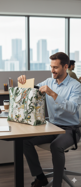 Handblock Printed Quilted Tote Bag without zip/button 17x18x 6 inches