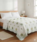 Double King Handblock Printed Cotton Jaipuri Razai/Quilt