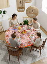 Cotton Round Table Cover - 6 seater- 60inches
