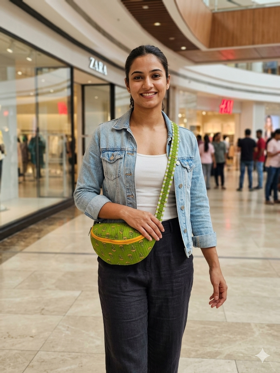 Handcrafted Crossbody Sling Bag- 4.5x4.5x10 inches