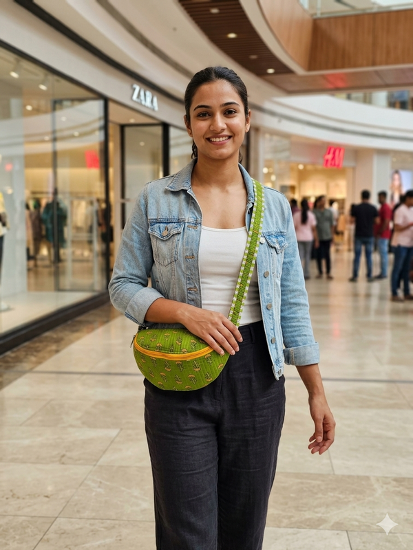 Handcrafted Crossbody Sling Bag- 4.5x4.5x10 inches
