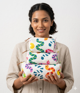 Set of 3 cosmetic bag/pouches with waterproof lining