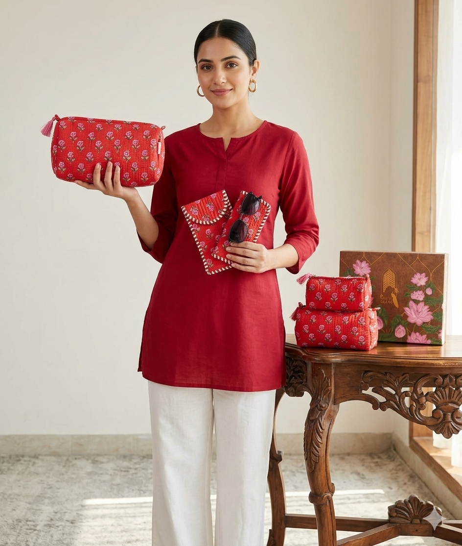 Set of 5 Utility Pouches (3 Makeup Pouches, 1 Sunglass Pouch, 1 Sanitary Napkin Pouch)