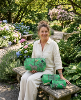 Set of 3 cosmetic bag/pouches with waterproof lining