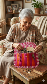 Handcrafted Quilted Wallet Clutch for Women - Passport, Card & Cash Holder