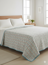 Double King Handblock Printed Cotton Jaipuri Razai/Quilt