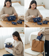 Set of 3 cosmetic bag/pouches with waterproof lining