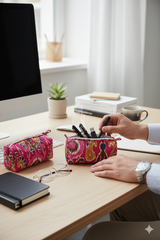 Set of 3 cosmetic bag/pouches with waterproof lining