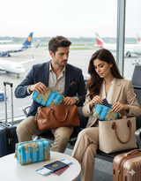 Set of 3 cosmetic bag/pouches with waterproof lining