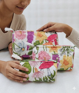 Set of 3 cosmetic bag/pouches with waterproof lining