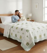 Double King Handblock Printed Cotton Jaipuri Razai/Quilt