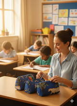 Set of 3 cosmetic bag/pouches with waterproof lining