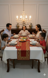 Banarasi Table Set with 1 Runner, 6 mats and 6 coasters