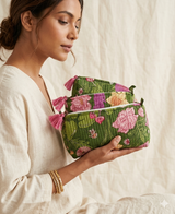 Set of 3 cosmetic bag/pouches with waterproof lining