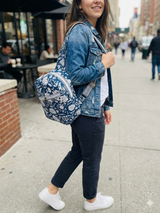 Handcrafted Quilted Cotton One Strap Backpack - 12x9.5x4.5 Inches