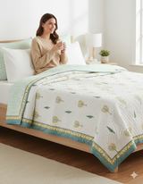 Double King Handblock Printed Cotton Jaipuri Razai/Quilt