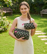 Set of 3 cosmetic bag/pouches with waterproof lining