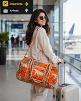 Block Printed Quilted Duffle Bag with Concealed Zip