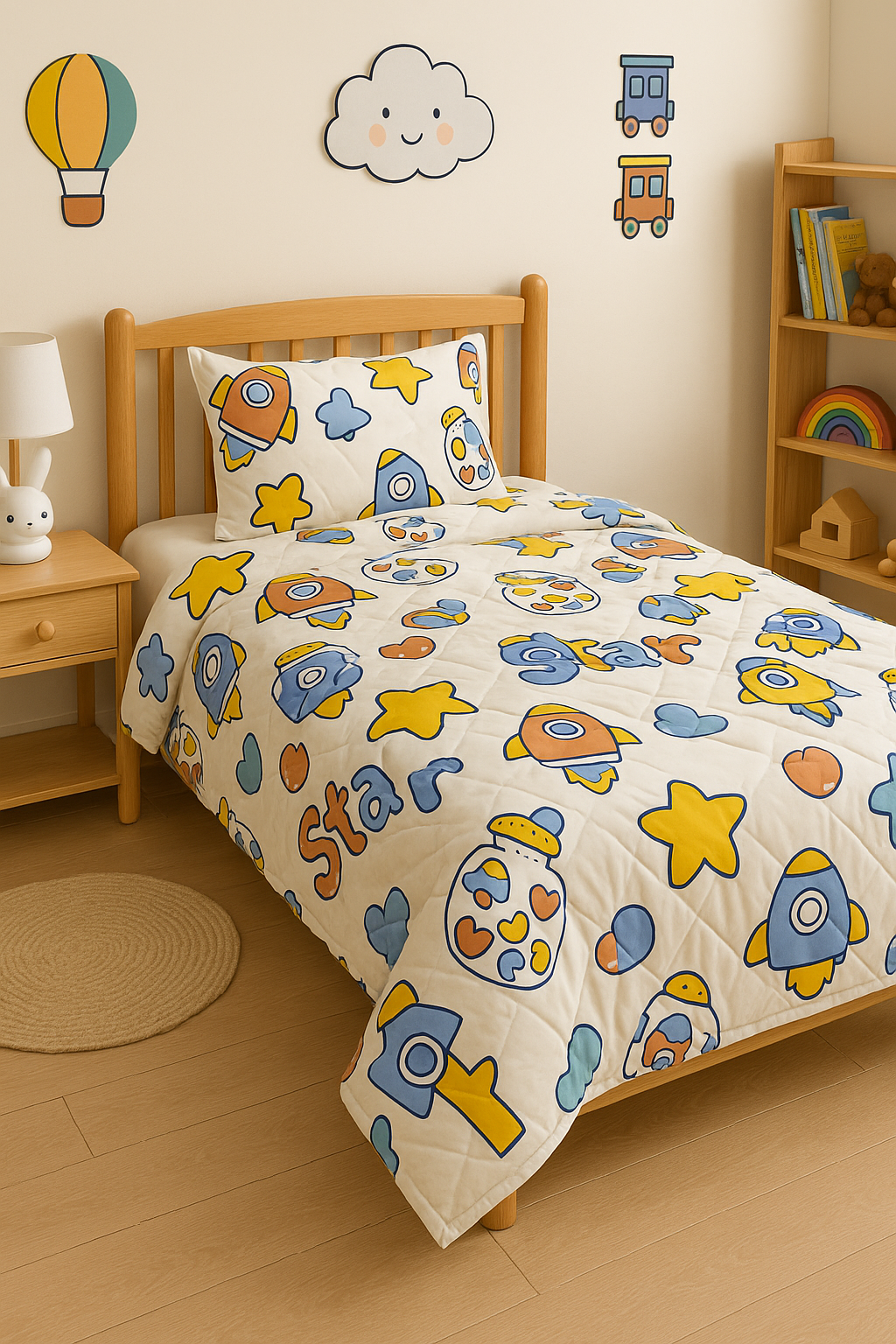 Kids Print Reversible Comforter - 60X90 Inches
