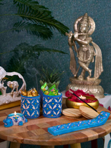 Blue Pottery Bhakti Set of 4 pieces in a gift box