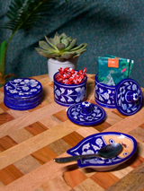 Blue Pottery Table Set of 4 pieces in a gift box