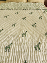 Handblock printed Cotton Reversible Kids Razai/ Quilt- 60x90 inches
