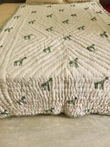 Handblock printed Cotton Reversible Kids Razai/ Quilt- 60x90 inches