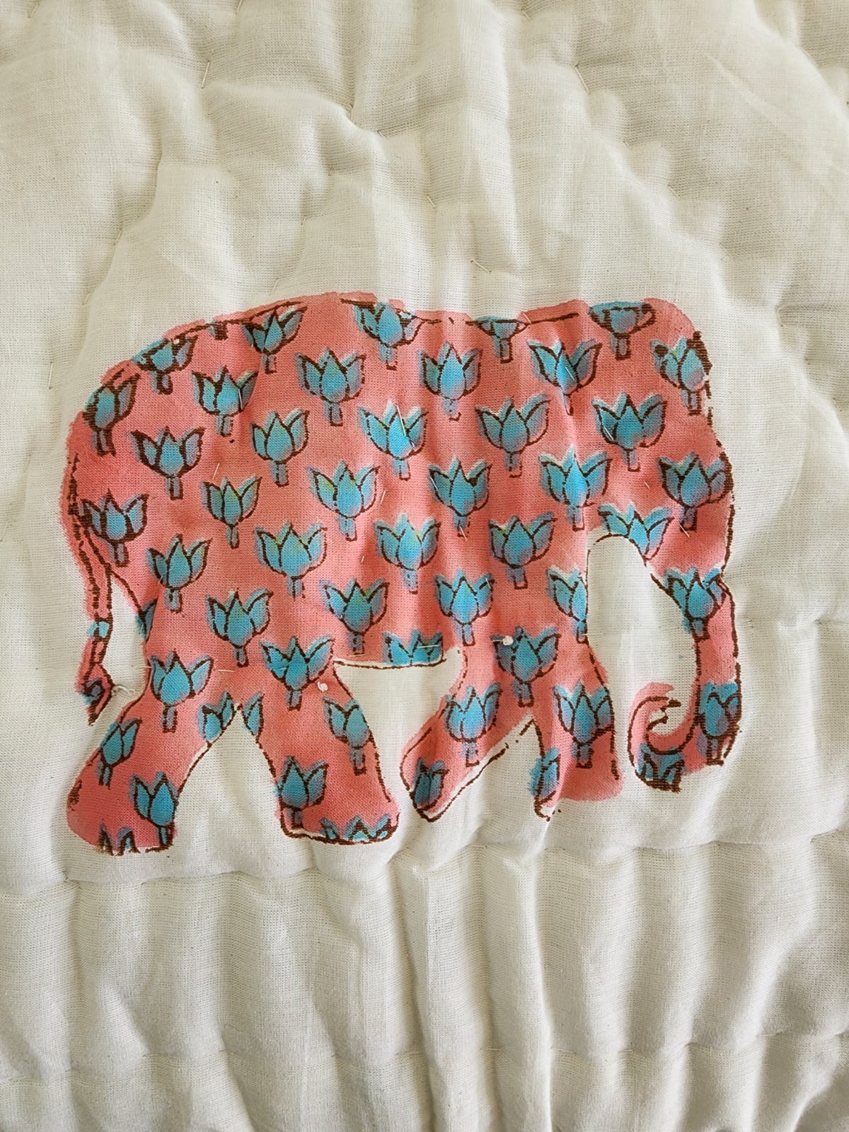 Handblock printed Cotton Reversible Kids Razai/ Quilt- 60x90 inches