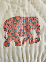 Handblock printed Cotton Reversible Kids Razai/ Quilt- 60x90 inches