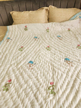 Handblock printed Cotton Reversible Kids Razai/ Quilt- 60x90 inches