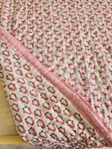 Handblock printed Cotton Reversible Kids Razai/ Quilt- 60x90 inches
