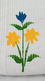 Hand-Painted Floral Tote Bag – Double-Sided Artisan Cotton Tote | Spacious Everyday Carry Bag (No Zip)- 17x18x6 inches