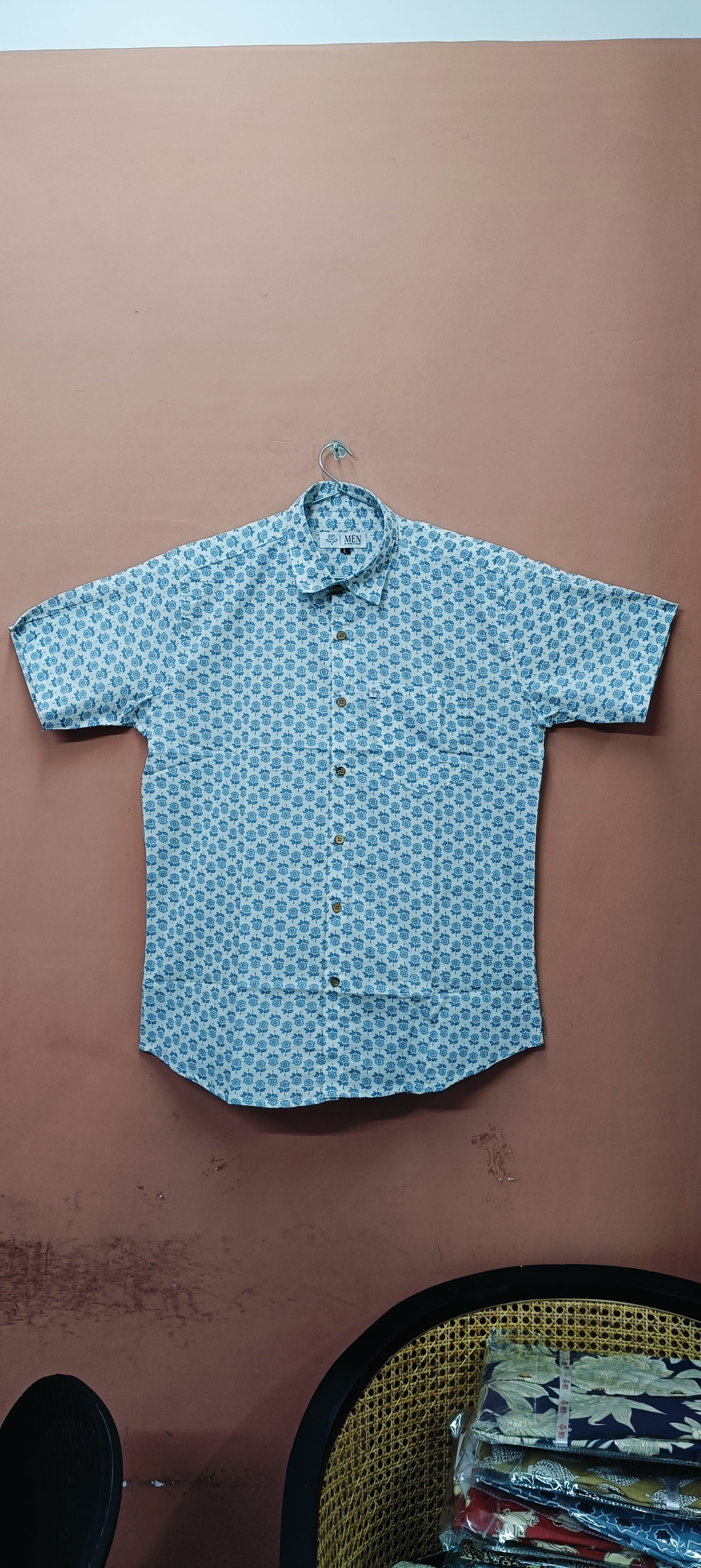 Men by House of Gulab Short Sleeves Cotton Shirt