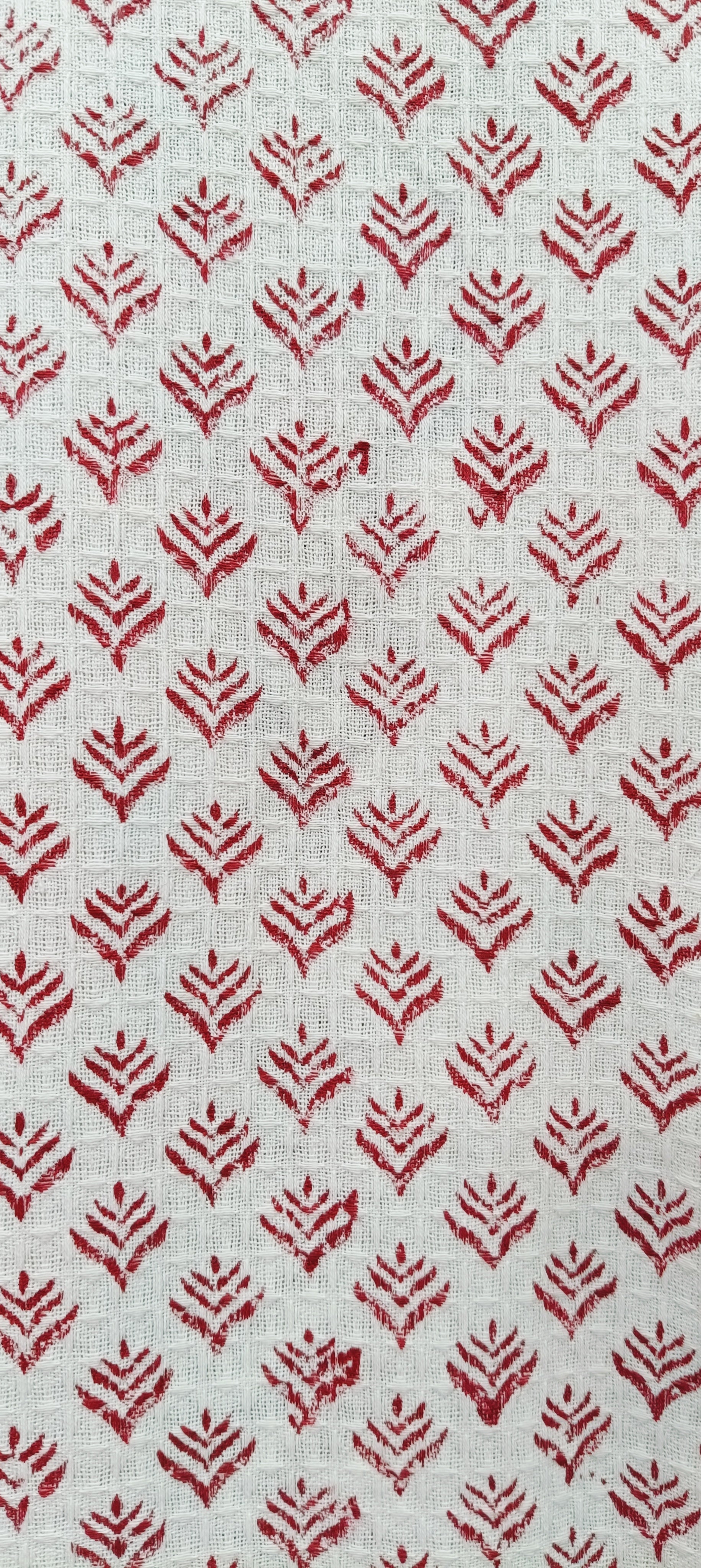 Waffle Cotton Handblock Printed Unisex Bathrobe - Free Size