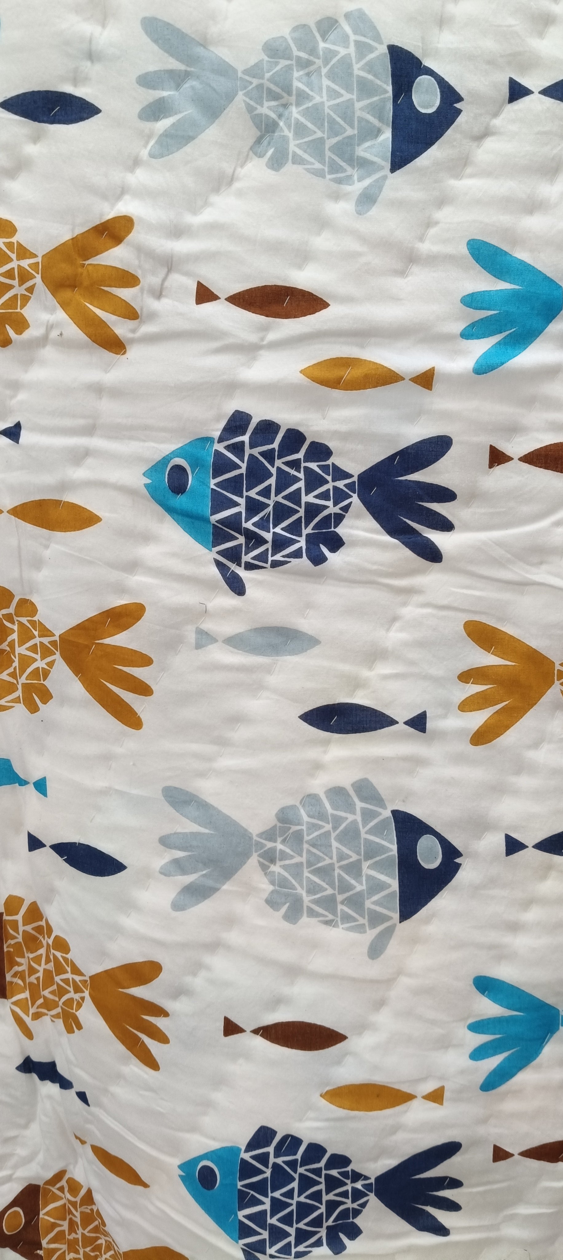 Handblock Printed Cotton Reversible Crib Blanket for Babies - 40X60 Inches
