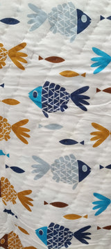 Handblock Printed Cotton Reversible Crib Blanket for Babies - 40X60 Inches