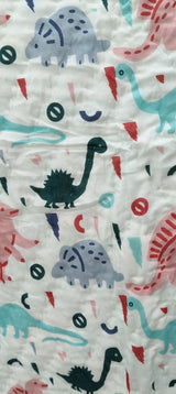 Handblock Printed Cotton Reversible Crib Blanket for Babies - 40X60 Inches