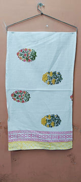 Hand Block Printed Honey Comb Cotton Hand Towel- Set of 2