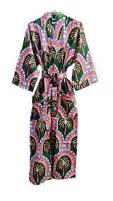 Cotton Kimono Handblock Printed Unisex Bathrobe - Free Size
